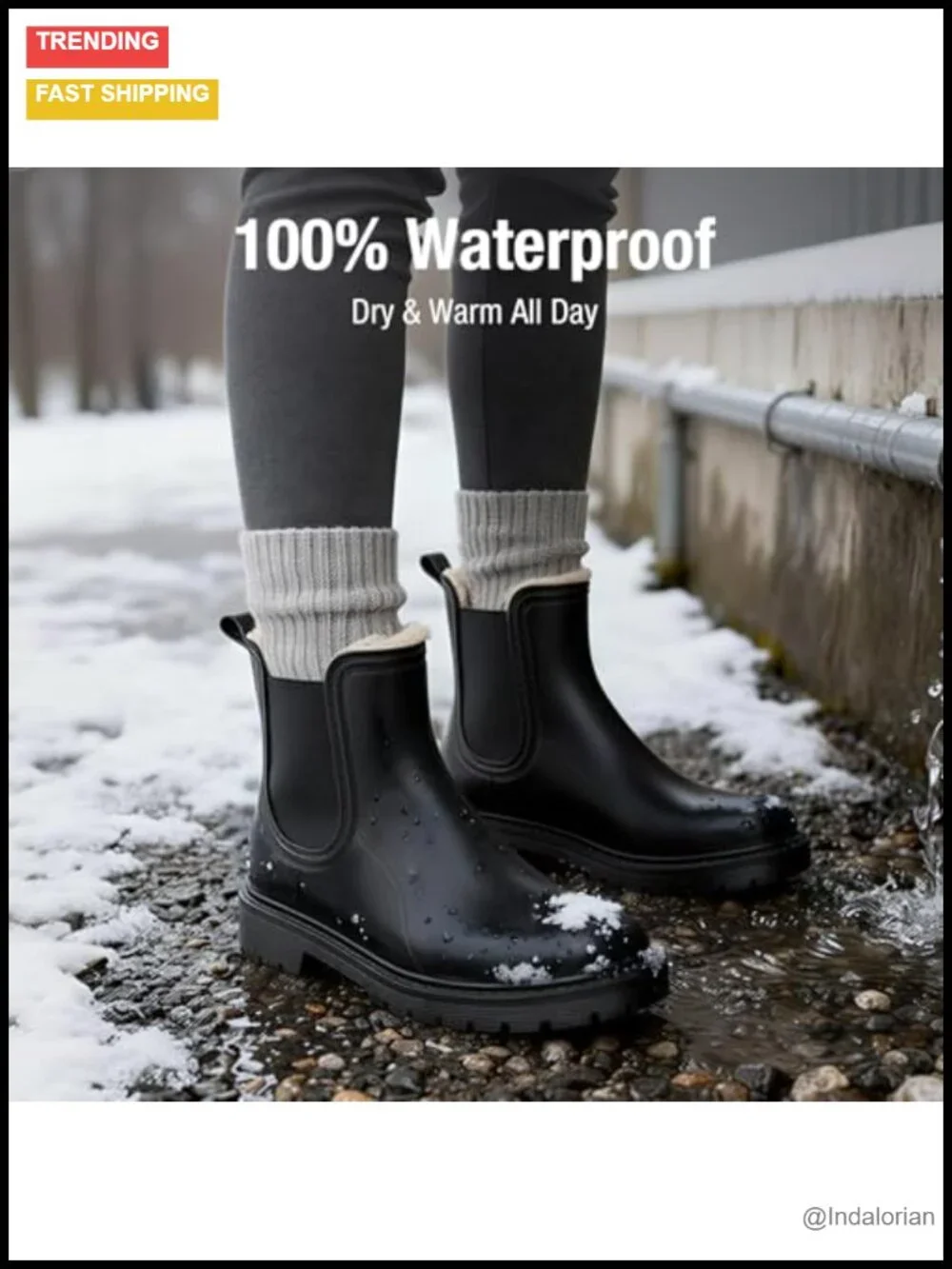 Women's Waterproof Insulated Snow Boots Fur Lined Chelsea Ankle Booties